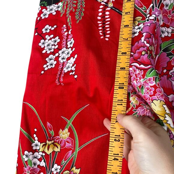 NEW Tangyi Chinese Red Floral Print Reversible Kimono Top + Pants SZ S/M - Picture 16 of 16